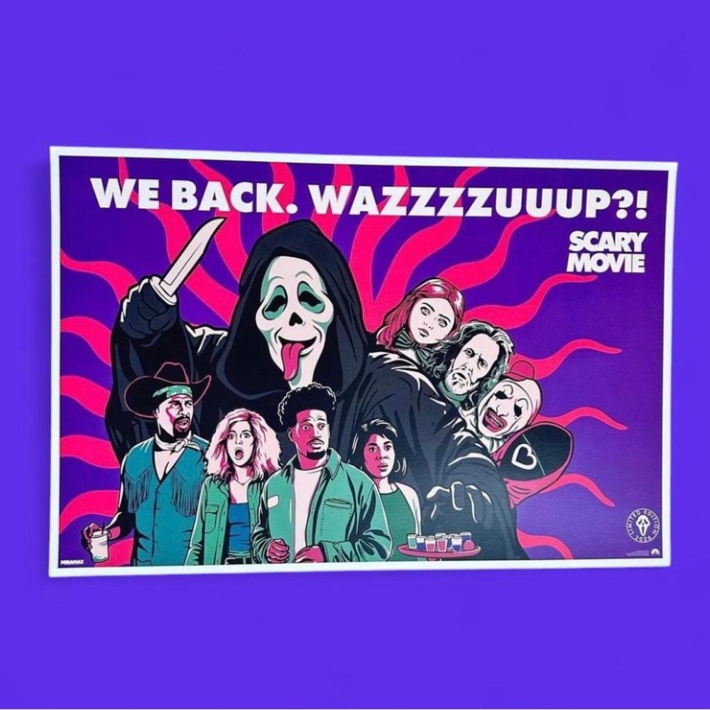 Scary Movie 'We Back. Wazzzzuuup?!' Purple Wall Art Poster